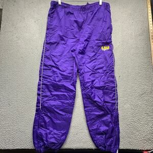 VIntage LSU Tigers BT Player Ripstop Purple Mesh Lined Nylon Pants Mens Medium